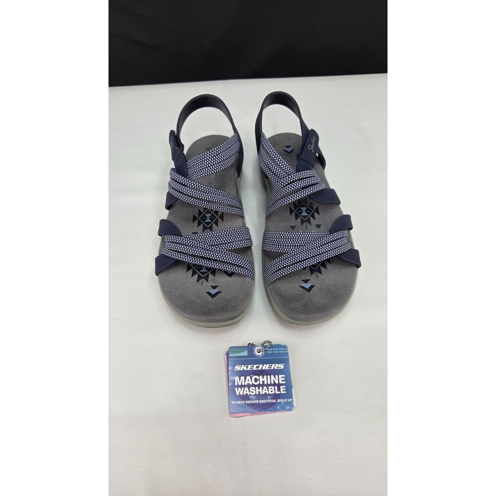 Skechers Reggae Slim Summer of Fun Stretch Flex Vegan Washable Women's 6 Sandals